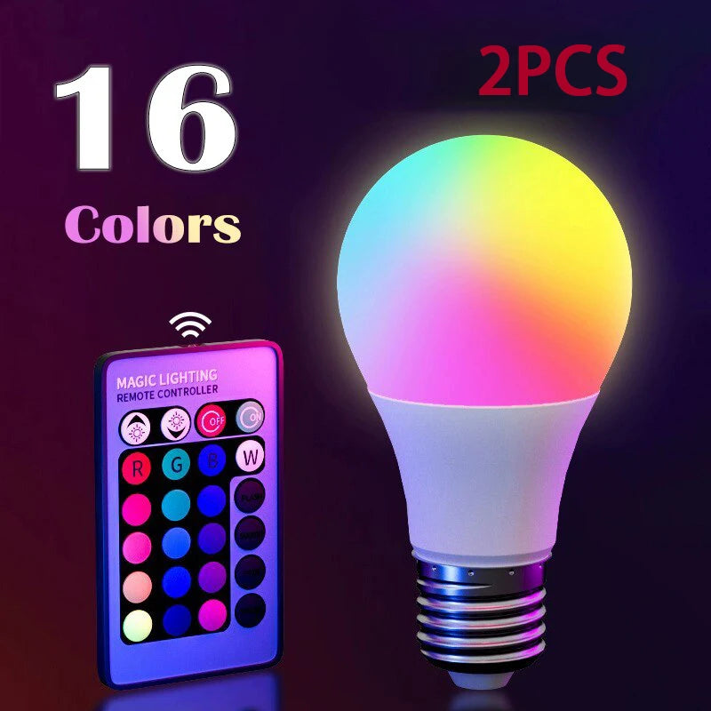 16 Farben RGB Glühbirne LED Mehrfarbig E27 220V Haushaltsbeleuchtung Dimmbar 24 Tasten Fernbedienung Intelligente Lampe Stimmungslicht
