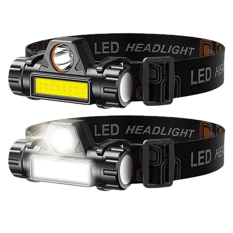**Wiederaufladbare COB-LED-USB-Stirnlampe Starke magnetische leistungsstarke Scheinwerfer Superhelle wasserdichte Stirnlampe für Outdoor-Angeln