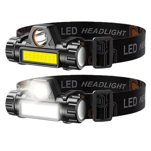 **Wiederaufladbare COB-LED-USB-Stirnlampe Starke magnetische leistungsstarke Scheinwerfer Superhelle wasserdichte Stirnlampe für Outdoor-Angeln