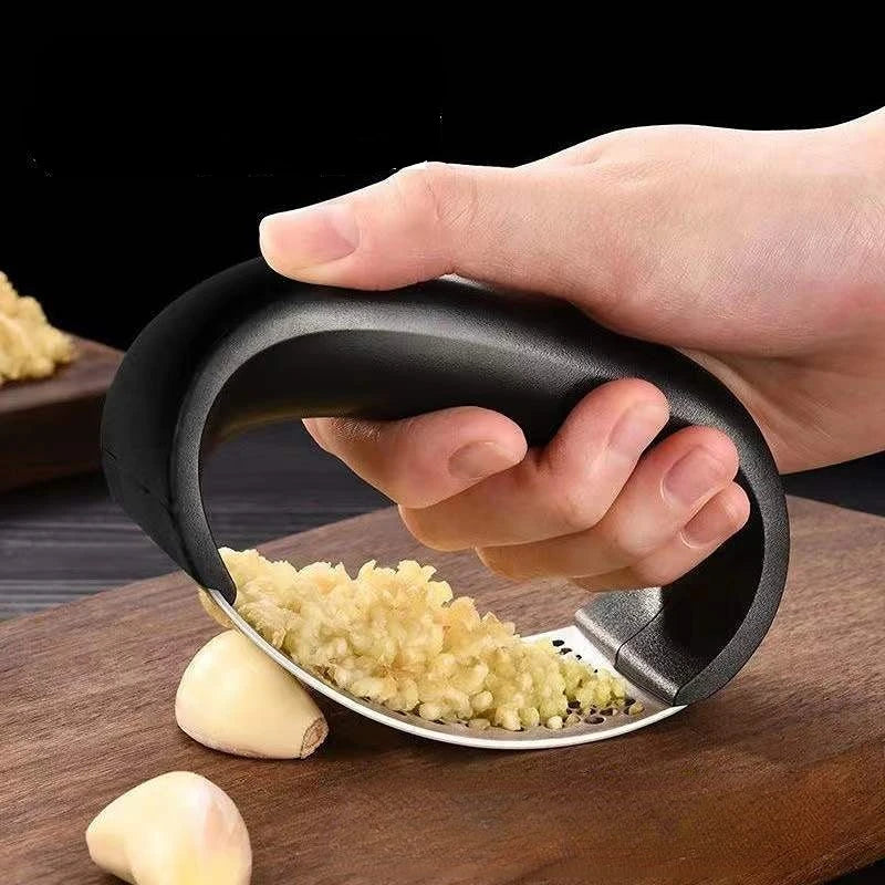 Edelstahl-Knoblauchpresse Hand-Knoblauchzerkleinerer Knoblauchschneider Obst- und Gemüseschneider Küchenzubehör Gadget