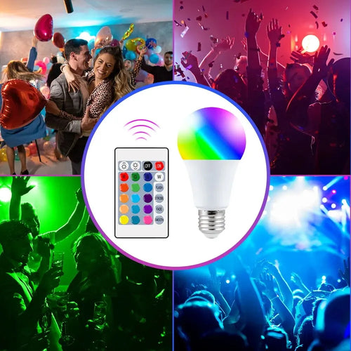 16 Farben RGB Glühbirne LED Mehrfarbig E27 220V Haushaltsbeleuchtung Dimmbar 24 Tasten Fernbedienung Intelligente Lampe Stimmungslicht