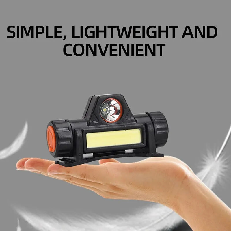 **Wiederaufladbare COB-LED-USB-Stirnlampe Starke magnetische leistungsstarke Scheinwerfer Superhelle wasserdichte Stirnlampe für Outdoor-Angeln