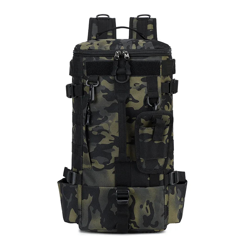 Taktischer Angelrucksack, Gerätetasche mit Rutenhaltern, Angelausrüstung, Molle, Camping, Wandern, Multifunktionale Outdoor-Tasche