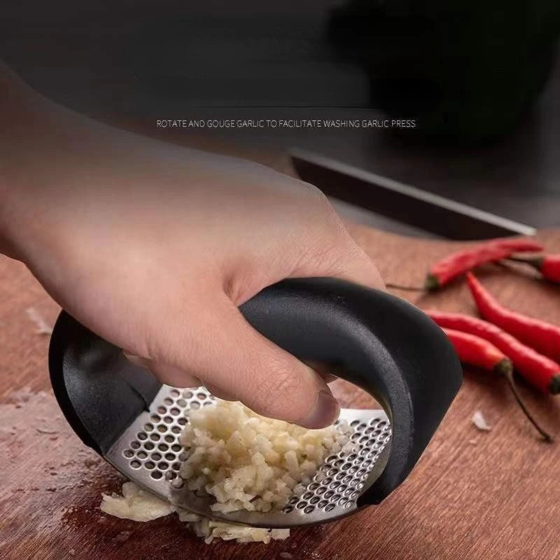 Edelstahl-Knoblauchpresse Hand-Knoblauchzerkleinerer Knoblauchschneider Obst- und Gemüseschneider Küchenzubehör Gadget